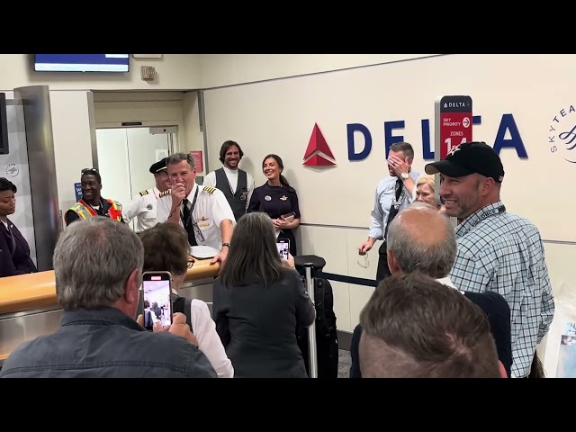 Delta Captain Chris Ulrich Retirement Flight at the Gate ATL June 12, 2024