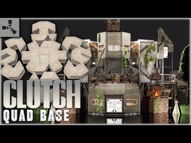 The Clutch - Four Man Clan Base - Triple Bunker - Online & Offline Defence - RUST Based Designs 2024