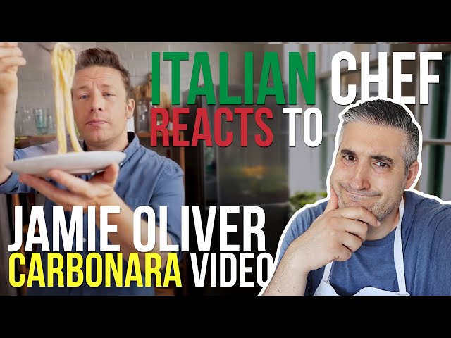 Italian Chef Reacts to JAMIE OLIVER CARBONARA Video