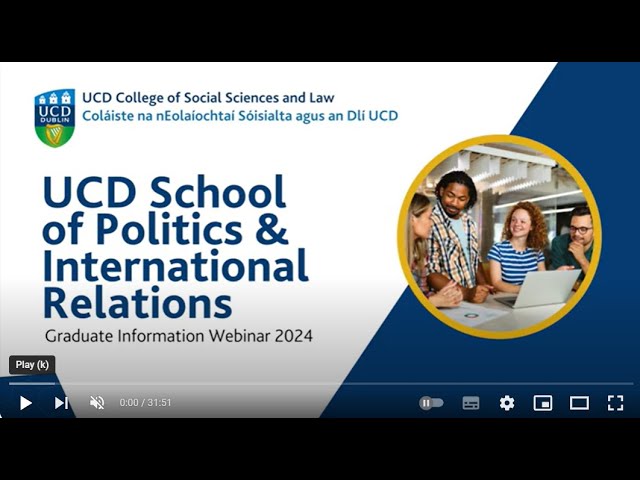 UCD School of Politics and International Relations Taught Graduate Courses 2024
