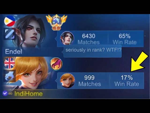 LOW WINRATE FANNY PRANK !! i showed my winrate after -Mobile legends