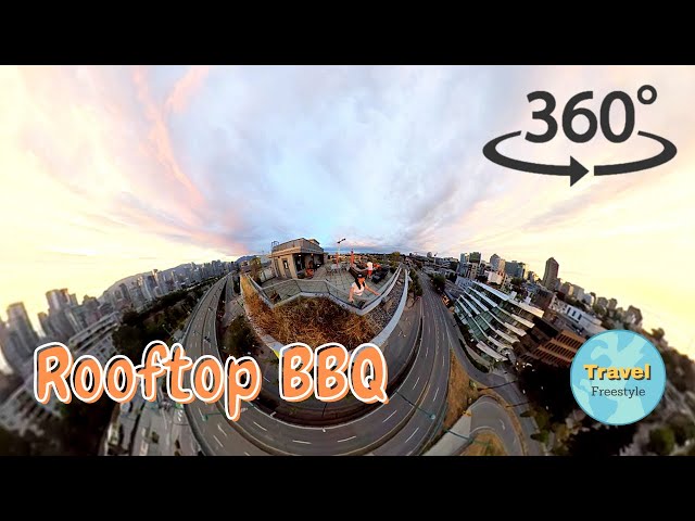 Rooftop BBQ in Vancouver summer - 360° video