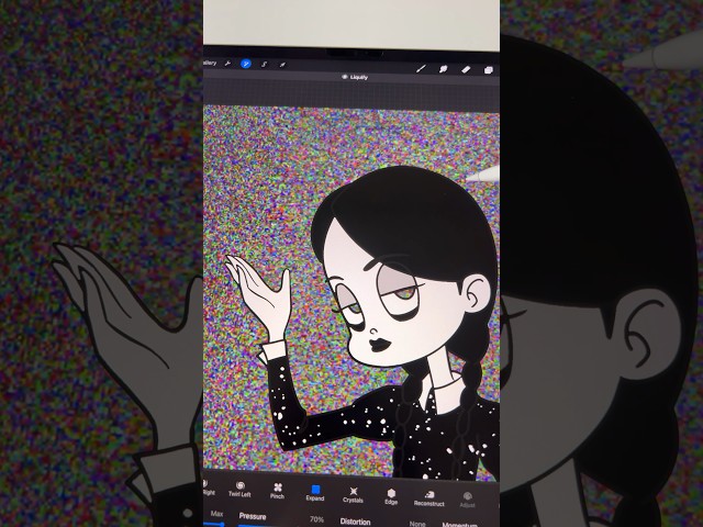 Wednesday Addams with Pixel Noise Color Picker #shorts
