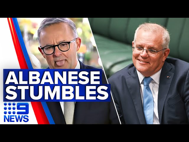 ‘I’m human’: Albanese apologises over first gaffe of the election campaign | 9 News Australia