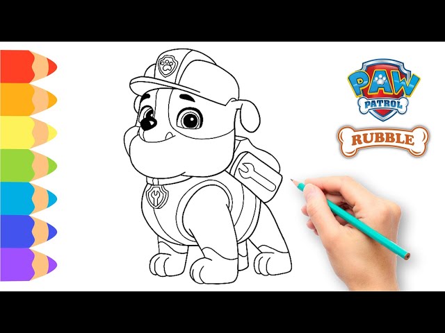 Rubble Paw Patrol Drawing 🐾 How to Draw Paw Patrol The Movie