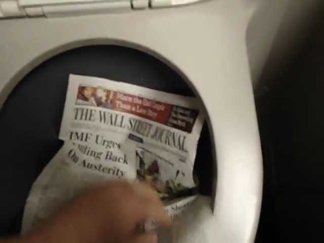 EPIC FLUSH!!!! Watch Airplane Lavatory Vacuum Toilet Flush Newspaper with force of TYPHOON!! FUNNY!!