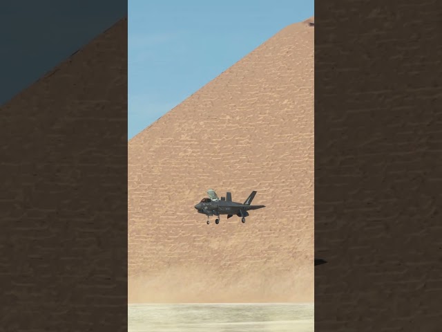 F-35B hovers briefly in front of the Pyramid in Egypt on a Visit #shorts #msfs2020