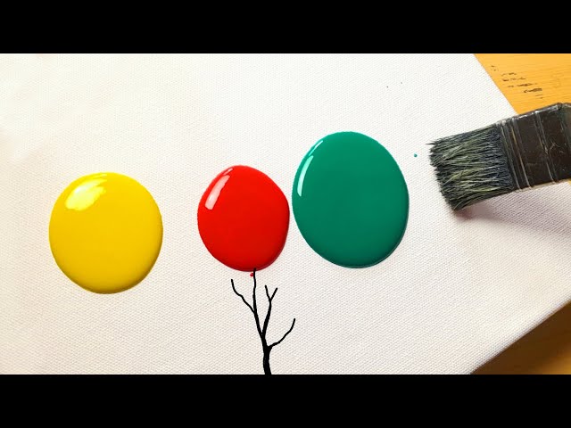 Mysterious Autumn Tree -- Painting with Easy Steps // Easy Acrylic Painting Technique
