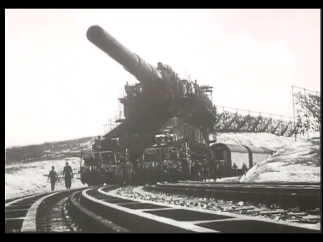WW2 Footage German 80 cm Schwerer Gustav and 60 cm Karl Gerät Mortar Thor bombarding Sevastopol 1942