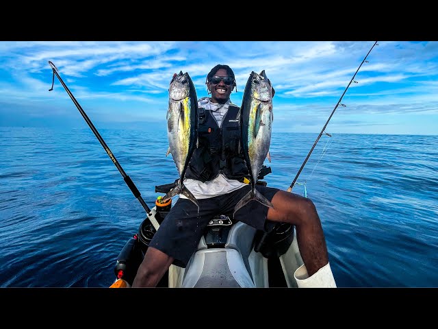 Catching Tuna Fish 1 Mile off Miami's Beaches JET SKI Fishing