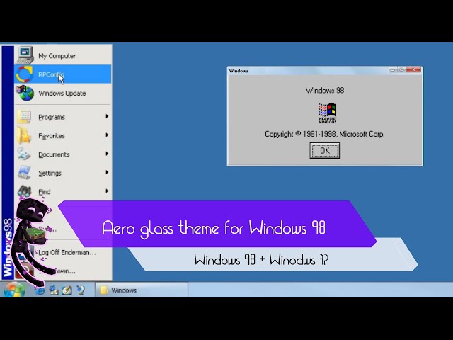 Aero glass theme for Windows 98!