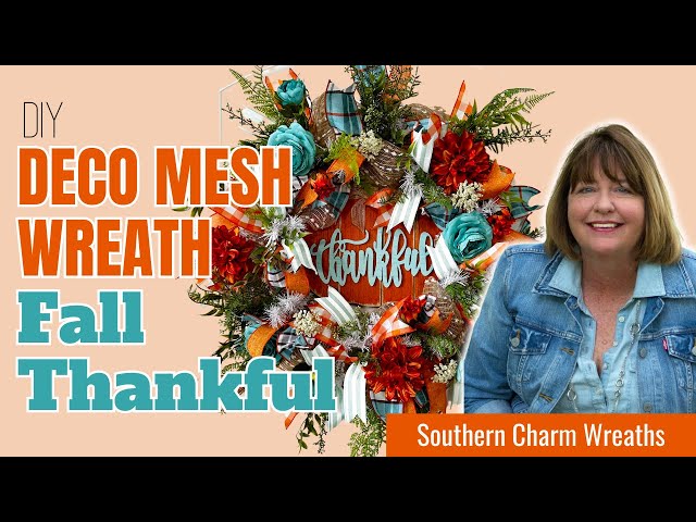 How To Fall Mesh Thankful Wreath with Coach Laurie Anne
