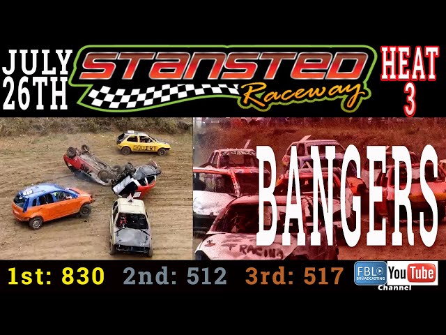 Stansted Raceway. Stock Car. Full Contact Banger Racing 2020. July 26th.  Real Life. Bangers. Heat 3