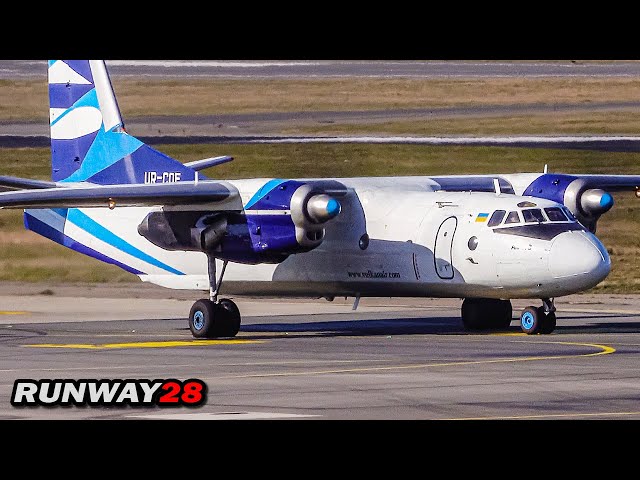 Antonov An-26 Take Off + Airbus A300 - Departure with the Typical Antonov Sound at Liege