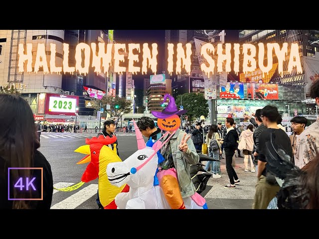 Halloween in Shibuya, Tokyo 2023 | Walking Tour Video in 4K Virtual Street Scene 🎃 ハロウィン 東京 渋谷を歩く