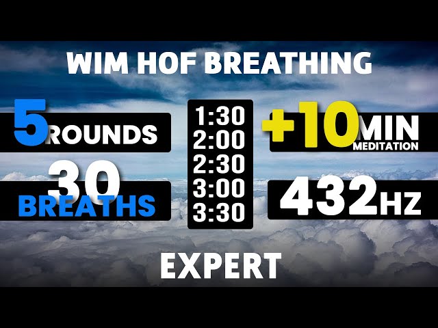Expert Wim Hof Guided Breathing | 5 Rounds - 30 Breaths | 10 min Meditation | 432hz