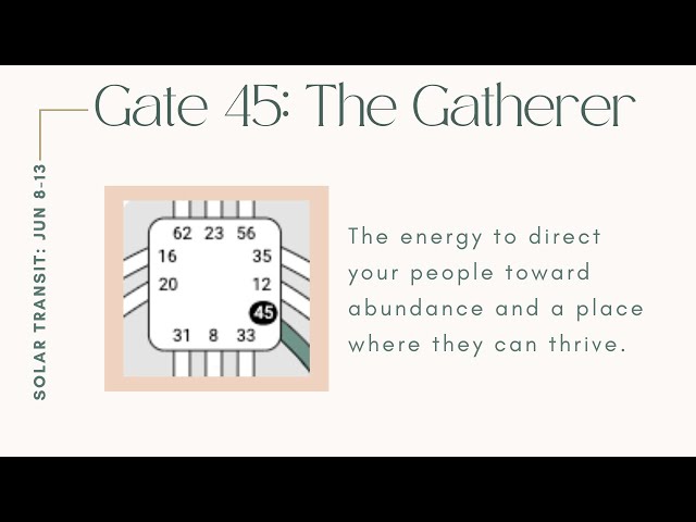Human Design Solar Transit - Gate 45: The Gatherer