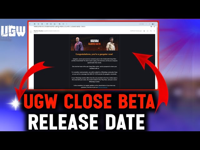 UGW 💥 Ugw Close beta release date 😎 | ugw confirmation mail start 😱| ugw new update