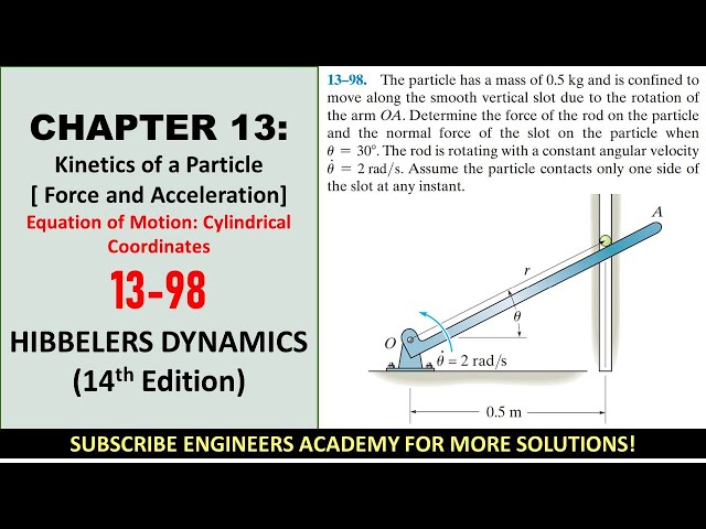13-98 | Kinetics of a Particle | Chapter 13: Cylindrical Coordinates |  Engineers Academy