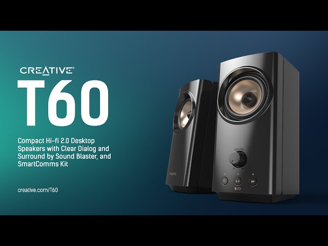Creative T60 - Compact Hi-Fi 2.0 Desktop Speakers with SmartComms Kit