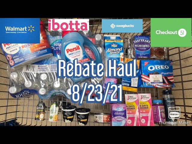 Walmart Rebate Haul - 8/23/21 - Midweek Marker & Honor Roll Bonus