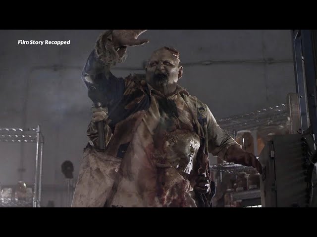 A mutated hybrid zombie fires at survivors with a submachine gun.