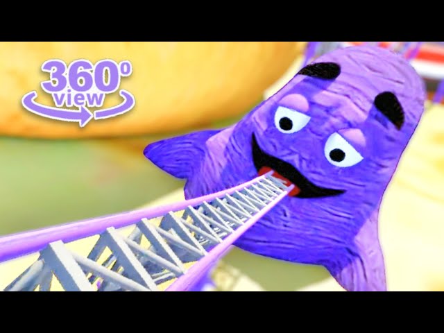Mind-Blowing The Grimace Shake Roller Coaster 360° Experience