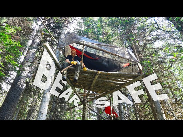 Bear Safe Hammocking In Grizzly Territory Day 21 of 30 Day Survival Challenge Canadian Rockies