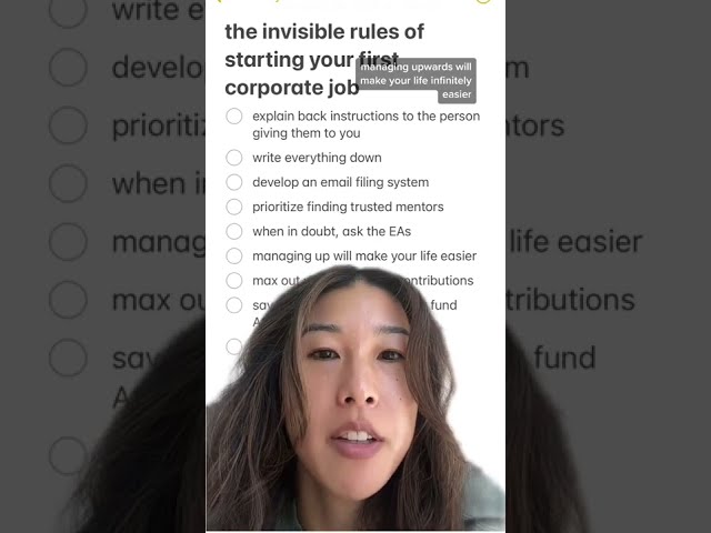 the 🫥invisible rules🫥 of starting your first corporate job