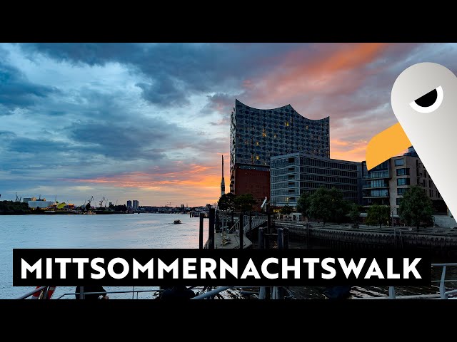 Mittsommernacht in Hamburg - Sonnenuntergang am neuen Hafen-Aussichtspunkt Strandhöft