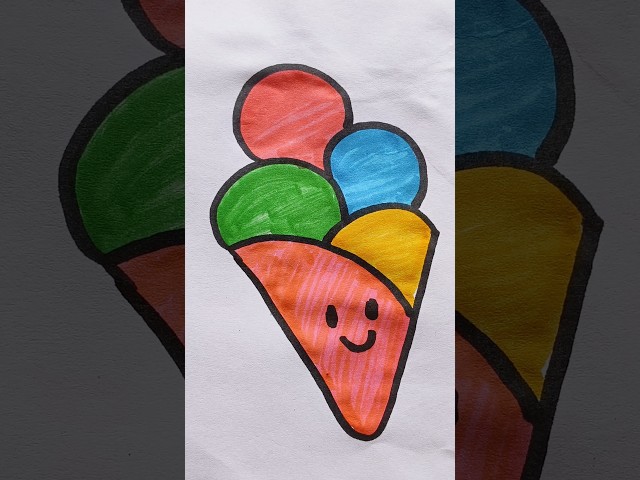 Simple Drawing Icecream 🍨 for Kids #icecream #viral