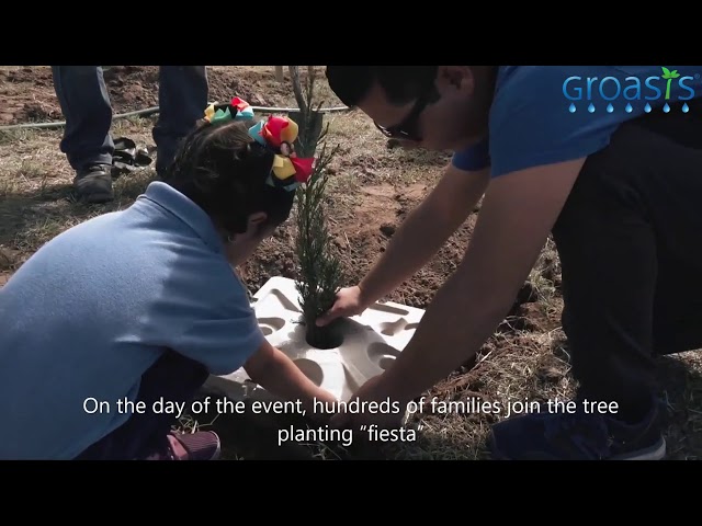 Teleton Mexico plants Groasis Growboxx® to educate children the importance of reforestation