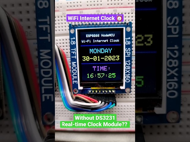 The Ultimate ESP8266 WiFi Internet Clock with 1.8 TFT Display ⏰📶 #diy #arduino #electronic #esp8266