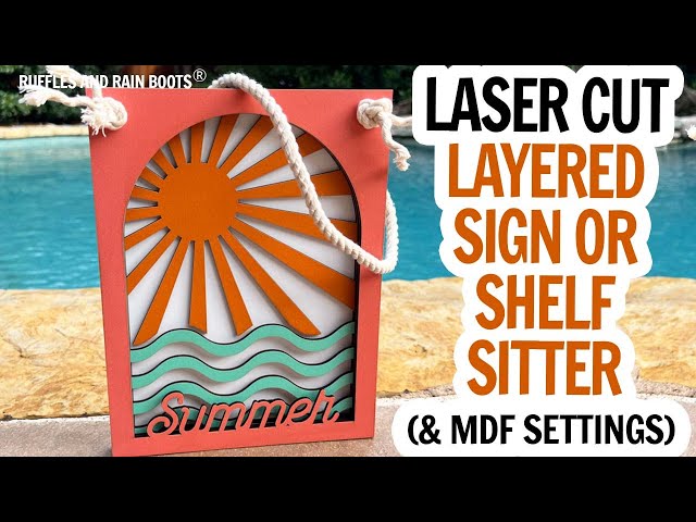 Laser Cut Layered Sign / XCS 2.0 Tutorial / How to Make a Layered Door Sign / Layered Shelf Sitter