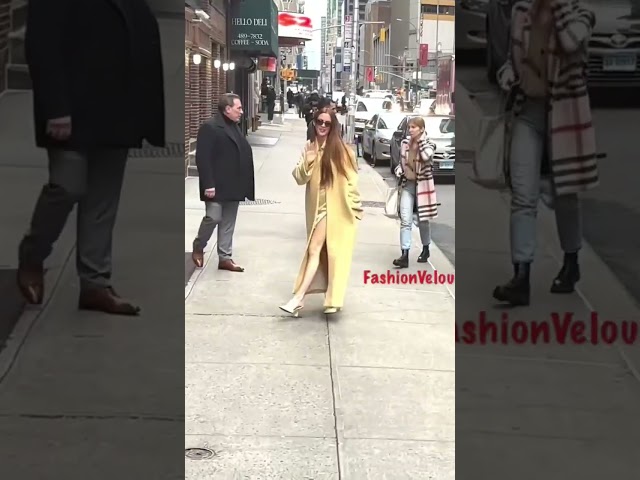 #exclusive Riley Keough ￼seen in a gorgeous yellow coat in nyc #trending #entertainment #shorts