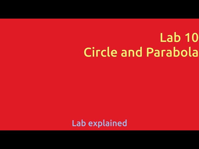 LAB 10[Lab explained]: CIRCLE AND PARABOLA