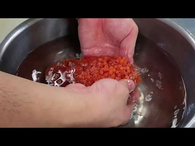 How To clean Red Caviar ★ Salmon Caviar ★ Easy way to Clean Caviar