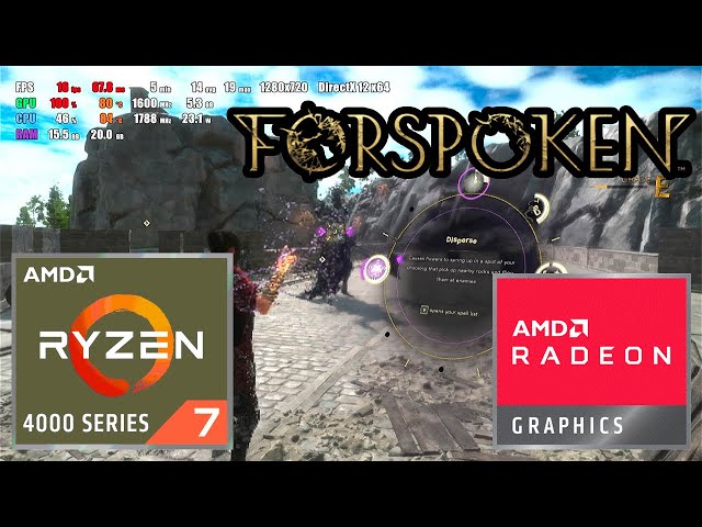 Forspoken - AMD Ryzen 7 4700U - Radeon Vega 7 (Integrated Graphics) - Test Gameplay