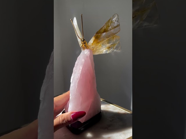 Gold Healer Quartz Butterfly  Crystal Sculpture #crystals