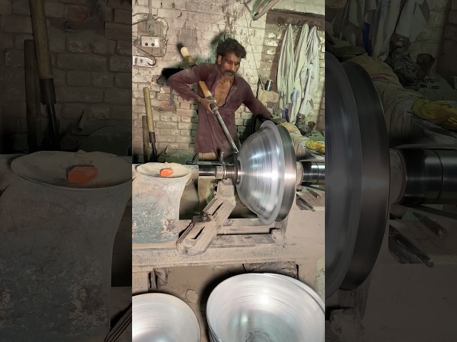 Making a large stainless steel bowl || Production of Stainless Steel Utensils (short)