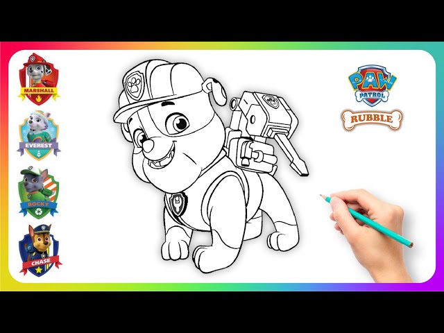 How to Draw Paw Patrol Movie 🐾 Drawing Paw Patrol Rubble