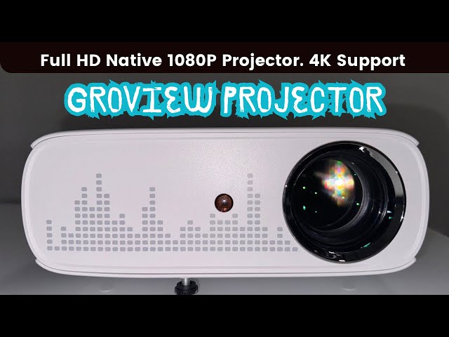 GROVIEW Projector, 4k Projector with WiFi and Bluetooth, 15000lux FHD 1080P Portable Projector