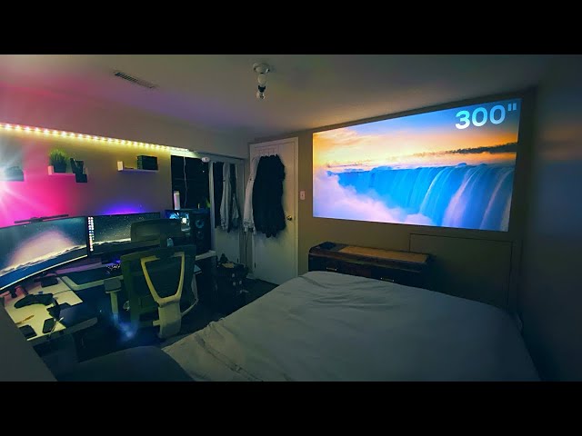 Under $200 Budget Projector Bedroom Setup! (Best Cheap 1080p Projector)