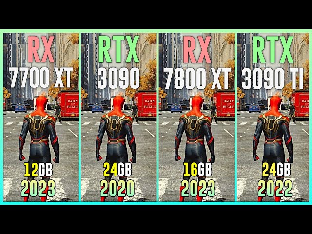 RX 7700 XT vs RTX 3090 vs RX 7800 XT vs RTX 3090 TI - Test in 12 Games