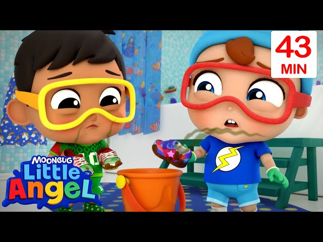 YUCK!!! Stinky Smelly Shoes Song + More | Little Angel | Cartoons for Kids | Nursery Rhymes