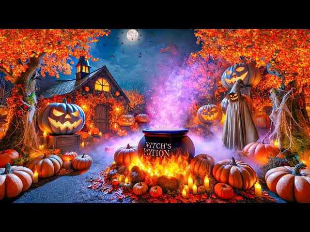 Cozy Autumn Halloween Village Ambience 👻 Best Relaxing Halloween Music 🎃 Witch's Potion Cauldron