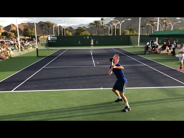 Dominic Thiem... beautiful BACKHAND in Slow Motion (two angles)