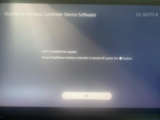 Fixed PS5 Controller Update Error Code CE-102175-6 | Can’t complete the update