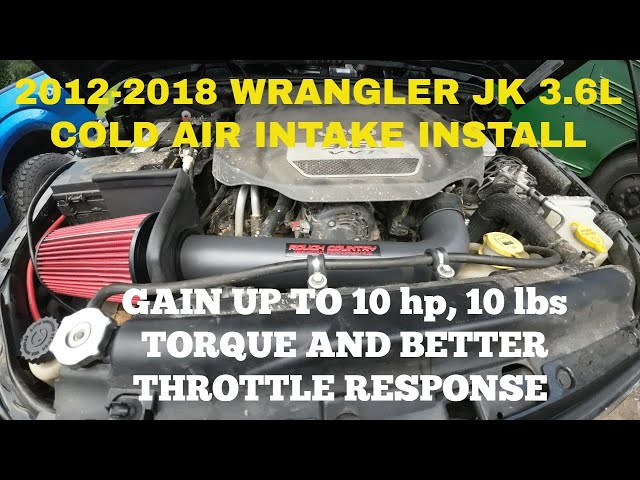 2012-2018 Wrangler JK 3.6L Rough Country Cold Air Intake Install, #jeep #diy #offroad #jk