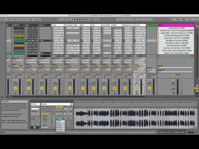 Backing Tracks Ableton Live - Tempo BPM Warp Trouble shooting